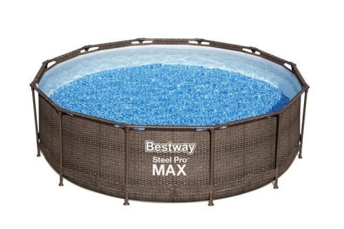 Bestway® Steel Pro Max™ medence, 56709, rattan mintázat, szűrő, szivattyú, létra, 3,66 x 1,00 m