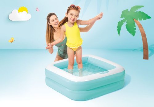Intex® 57100, Play box, felfújható sokszínű gyermekmedence, 0,86 x 0,86 x 0,25 m