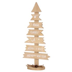   MagicHome karácsonyi Woodeco dekoráció, Karácsonyfa táblákkal, csomag. 2 db, 40 x 17 cm