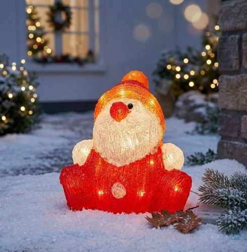 MagicHome karácsonyi dekoráció, Mikulás, 30 LED, időzítő, akril, 3x AA, IP 44, külső, 24 x 21 x 24 c