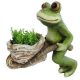 MagicHome Gecco dekoráció, Béka talicskával, magnézia, 34 x 20 x 32 cm
