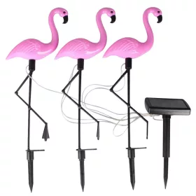  Lámpa Strend Pro 7193, Flamingók, csomag 3 db, napelemes, 18x6x52 cm, 3x2 LED, AA