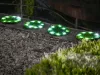 Lámpa Strend Pro 6155, Gyepburkoló lapok 4 db, 24 cm, műfűből készült napelemes körök, 4x 8 LED, AA