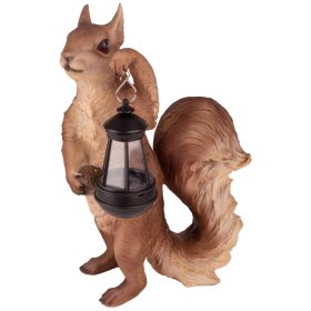   MagicHome Gecco dekoráció, Mókus lámpással, poligyanta, 29 x 19 x 41 cm