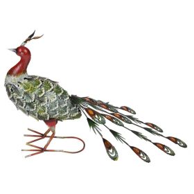   MagicHome Mecco dekoráció, Páva, fémlemez, 62 x 23 x 43 cm