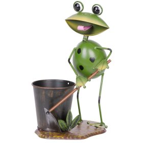   MagicHome Mecco dekoráció, Kertész béka, fémlemez, 23 x 16 x 33 cm