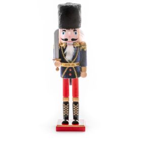   MagicHome karácsonyi szobor Woodeco, Diótörő szőrmesapkában, fa