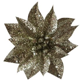   Kvet MagicHome Vianoce GlitterPoinsettia, so Å¡tipcom, Å¡ampaÅ, veÄ¾kosÅ¥ kvetu: 9 cm, dÄºÅ¾ka kvetu: 8 cm, 6 ks