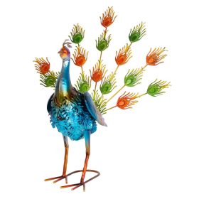   MagicHome Mecco dekoráció, Páva, fémlemez, 49 x 35,5 x 53 cm