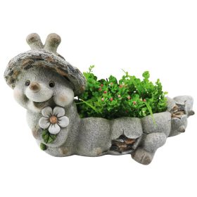   MagicHome Gecco dekoráció, Csiga virágcserép, magnézia, 46 x 22 x 28 cm