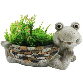   MagicHome Gecco dekoráció, Béka virágcserép, magnézia, 35 x 16 x 17 cm
