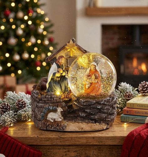 MagicHome karácsonyi dekoráció, Betlehem, 2 LED meleg fehér, 2x AAA, belső, 11 x 9,5 x 10 cm