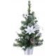Karácsonyfa MagicHome Karácsony, feldíszített, ezüst, virág, 20 cm