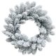Karácsonyi koszorú, natúr, havas, 45 cm