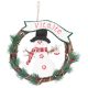 Karácsonyi dekoráció, Hóember koszorú, 37 cm