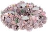 Karácsonyi koszorú, rózsaszín, adventi, 38 cm