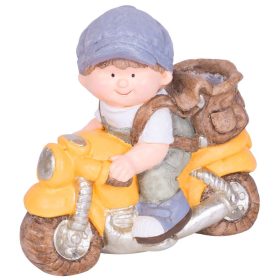   MagicHome dekoráció, Motoros kisfiú, kerámia, 38 x 20 x 36 cm