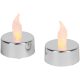 Sviečky MagicHome Vianoce, LED čajové, sada 2 ks, strieborné, na hrob, pohyblivý plameň