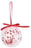 MagicHome karácsonyi gömbök, karácsonyfákkal, 14 db, 7,5 cm, piros-fehér karácsonyfára