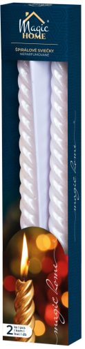 MagicHome karácsonyi gyertya, 25 cm, csomag. 2 db, fehér, spirális