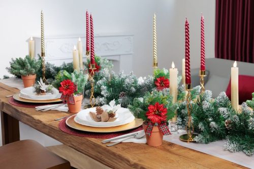 MagicHome karácsonyi gyertya, 25 cm, csomag. 2 db, piros, spirális