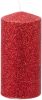 MagicHome karácsonyi gyertya, 5,5 x 12 cm, piros, csillámokkal