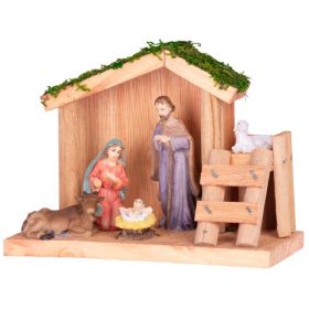   MagicHome karácsonyi dekoráció, Betlehem, fa, poligyanta, 15 cm