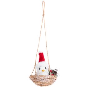   MagicHome karácsonyi dekoráció, Fészkelő madár, felfüggeszthető, 11,5 x 10 x 11 cm