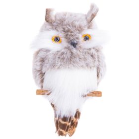   Bagoly MagicHome Karácsony, szürke, felfüggeszthető, 18 x 8 x 4,5 cm