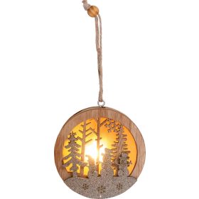   MagicHome karácsonyi dekoráció, Hóember gömbben, LED, felfüggeszthető, MDF, 8,5 x 2 x 8,5 cm