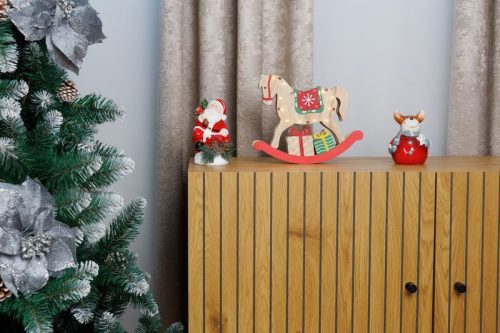 MagicHome karácsonyi dekoráció, Fa lovacska, 12 LED, meleg fehér szín 25 x 4 x 21 cm