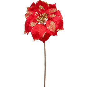   Kvet MagicHome Vianoce, Poinssetia, červená, stonka, veľkosť kvetu: 35 cm
