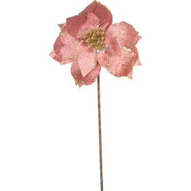   Kvet MagicHome Vianoce, Poinssetia, ruÅ¾ovÃ¡, stonka, veÄ¾kosÅ¥ kvetu: 35 cm