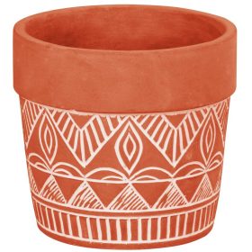   Dekoráció MagicHome, Virágcserép mozaikkal, terrakotta, cement, 13,8x13,8x12,5 cm