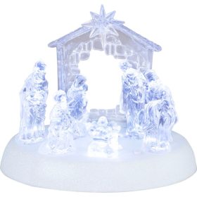   Dekorácia MagicHome Vianoce, betlehem, 7x LED, 3xAAA, akryl, 19,5x14x17,5 cm