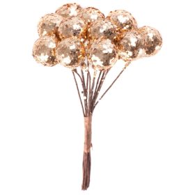 Vetvička MagicHome Vianoce, berries, zlatá, 9 cm