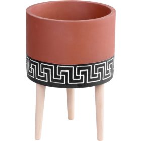   Dekoráció MagicHome, Virágcserép mozaikkal, cement, terrakotta, lábakkal, 22x22x31 cm