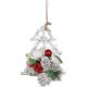 Dekorácia MagicHome Vianoce, stromček s čečinou a šiškami, závesný, 18x6x20 cm