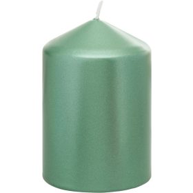   Sviečka MagicHome Vianoce, 7x10 cm, valcová, zelená, metalický efekt