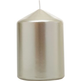   Sviečka MagicHome Vianoce, 7x10 cm, valcová, šampaň, metalický efekt