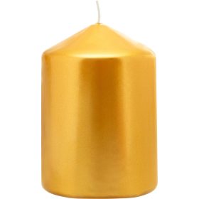   Sviečka MagicHome Vianoce, 7x10 cm, valcová, zlatá, metalický efekt