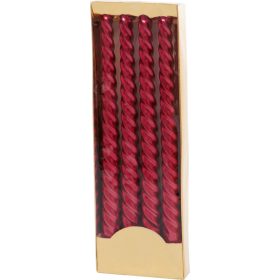   Sviečka MagicHome Vianoce, 25 cm, bal. 4 ks, červená, špirálová, točená