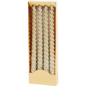   Sviečka MagicHome Vianoce, 25 cm, bal. 4 ks, šampaň, špirálová, točená