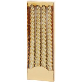   Sviečka MagicHome Vianoce, 25 cm, bal. 4 ks, zlatá, špirálová, točená