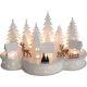 Dekorácia MagicHome Vianoce, Dedinka s jeleňmi, 10 LED teplá biela, 2xAA, MDF, 30x14x19,5 cm