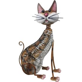 Dekorácia MagicHome Mecco, Mačka, plech, 30,5x16x40,5 cm
