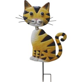   Dekorácia MagicHome Mecco, Mačka, plech, zapichovacia, 25,5x3,5x61 cm