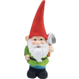   Dekorácia MagicHome, Trpaslík s červeným klobúkom, keramika, 12,5x8,5x28 cm