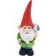 Dekorácia MagicHome, Trpaslík s červeným klobúkom, keramika, 12,5x8,5x28 cm