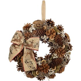 Koszorú MagicHome Vianoce, barna, 30 cm